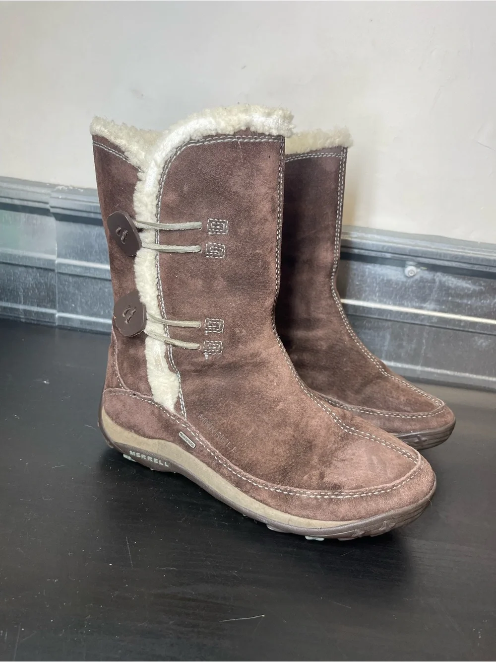 Merrell Yarra Chestnut Waterproof Winter Boots Polartec Insulated Suede 6.5